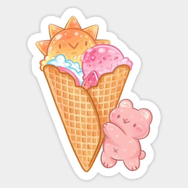 Sunny Ice Cream Sticker by Kukoo.Kat